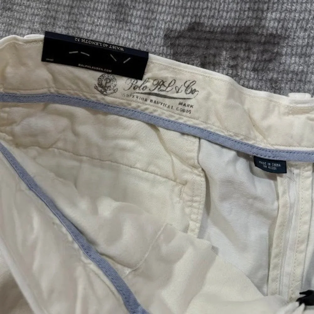 Polo Ralph Lauren Mens White Classic Cotton Chino Pocketed Pants 40x32 NWT
